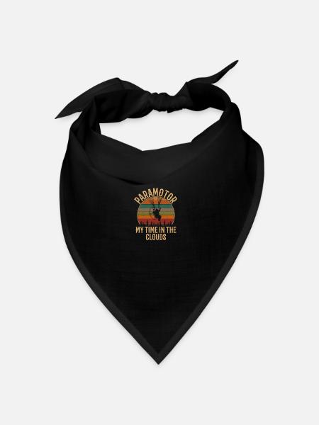temps de paramoteur dans les nuages vintage, paramoteur - Bandana - noir - Devant