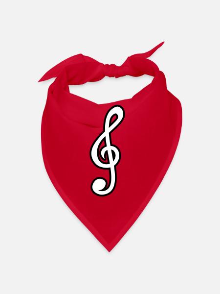 Clé de partition de motif de musique de clé - Bandana - rouge - Devant
