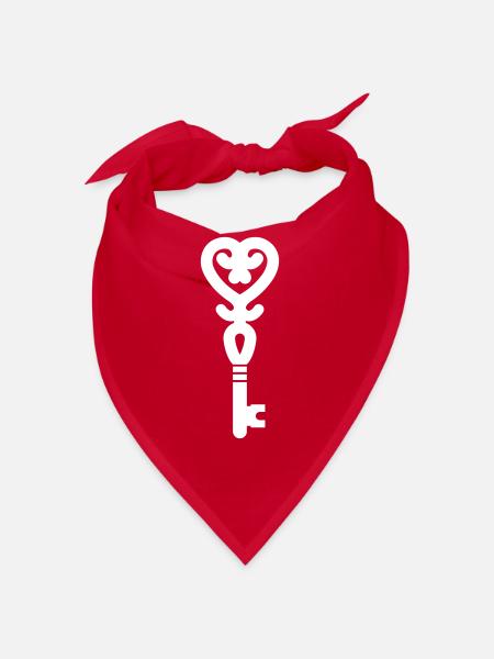 Mariage clé du cœur - Bandana - rouge - Devant