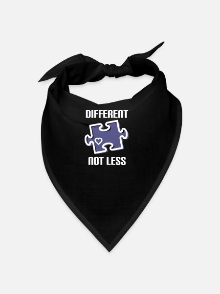 DIFFERENT - NOT LESS ! AUTISME - Bandana - noir - Devant