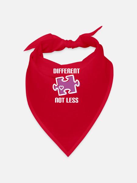 DIFFERENT - NOT LESS! autism - Bandana - red - Front