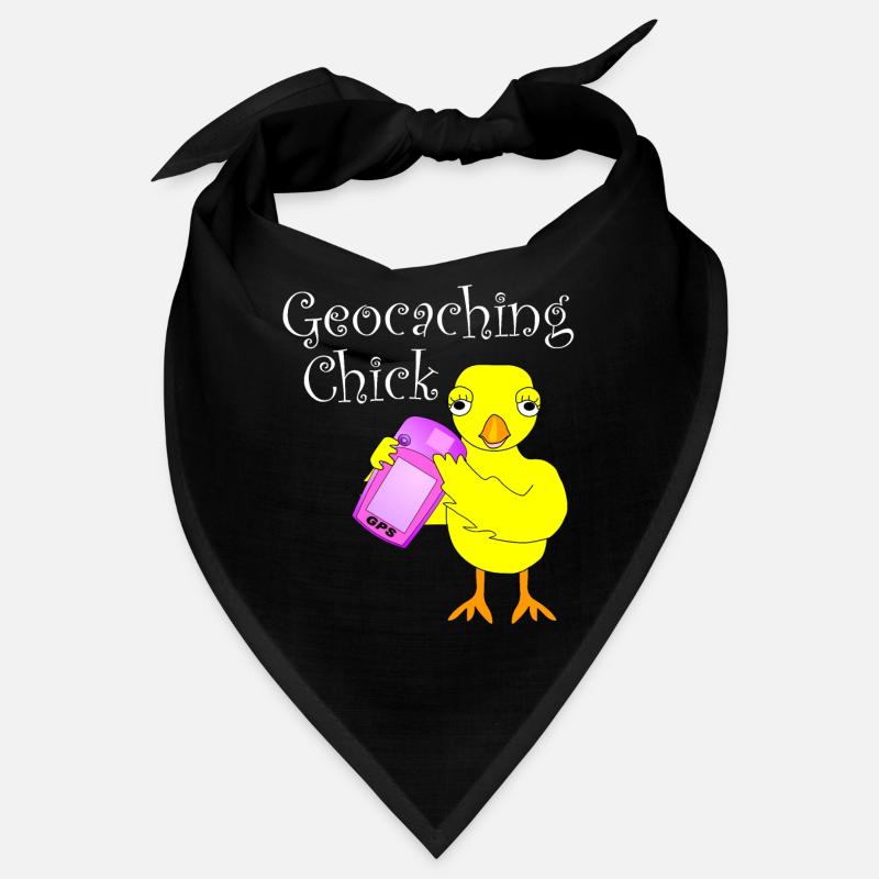 Geocaching Chick White Text Bandana