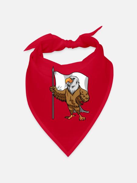 Proud Eagle with Peace Flag Bald Eagle - Bandana - red - Front