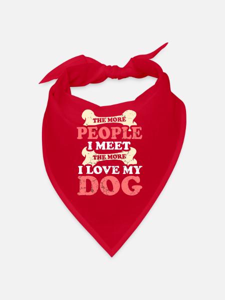 Cadeau amoureux des chiens pour les amoureux des chiens - Bandana - rouge - Devant