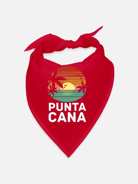 Punta Cana Dominican Republic Retro Gift - Bandana - red - Front