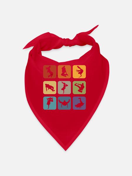 Breakdancer Breakdance B-Boying Tänzer Geschenk - Bandana - Rot - Vorne