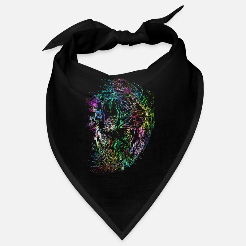 Wild psychedelic lion Bandana