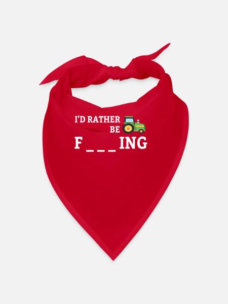 Farm farming tractor funny gift - Bandana - red - Front