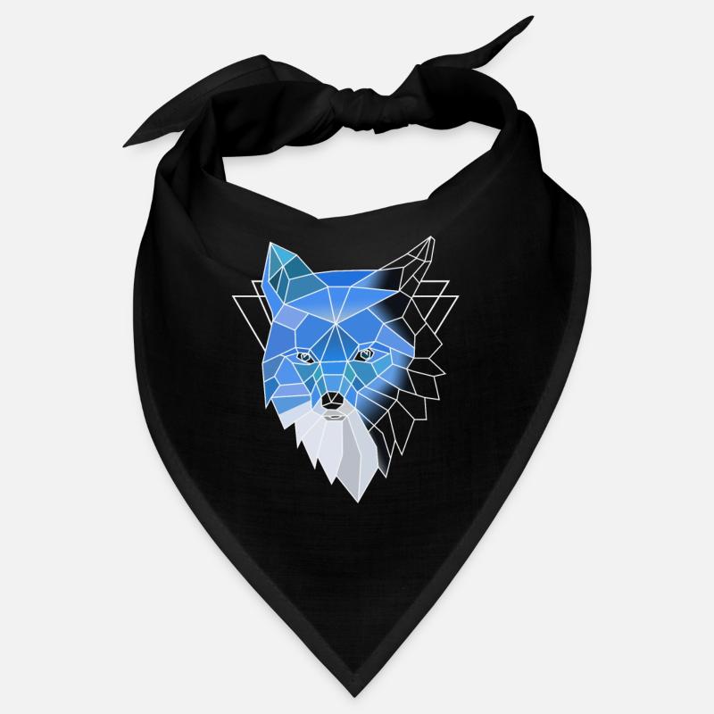 Blauer Polygon Wolf Bandana