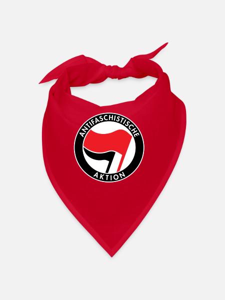 Antifaschistische Aktion, Antifa Logo, Flaggen - Bandana - Rot - Vorne