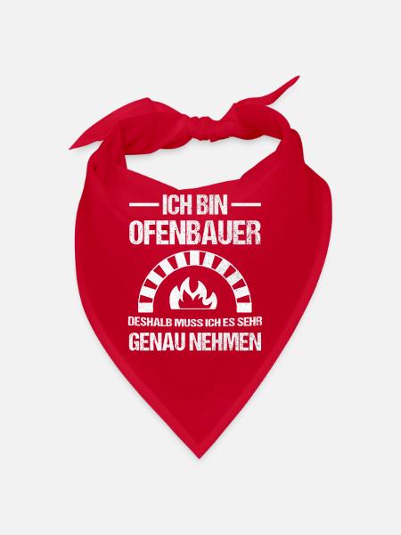 Ofenbauer Ofen Kamin Geschenk - Bandana - Rot - Vorne