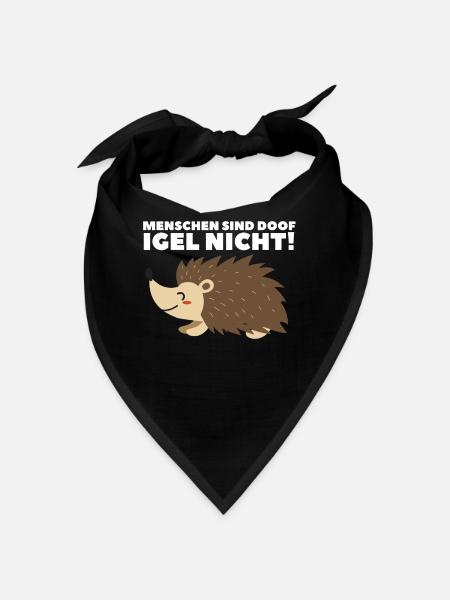 Igel Hedgehog Stacheltier Herbst Geschenk - Bandana - Schwarz - Vorne