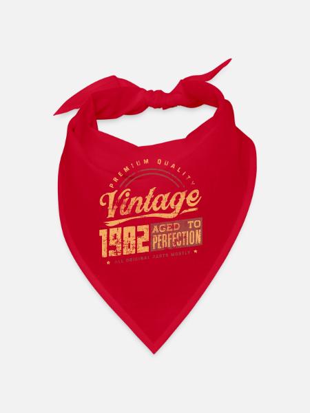 Anniversaire né en 1982 - Bandana - rouge - Devant