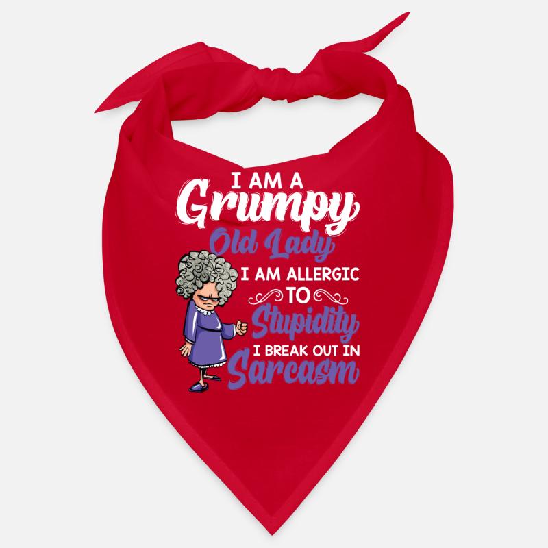 Grumpy Old I Am Allergic To Stupidity T Shirt Bandana