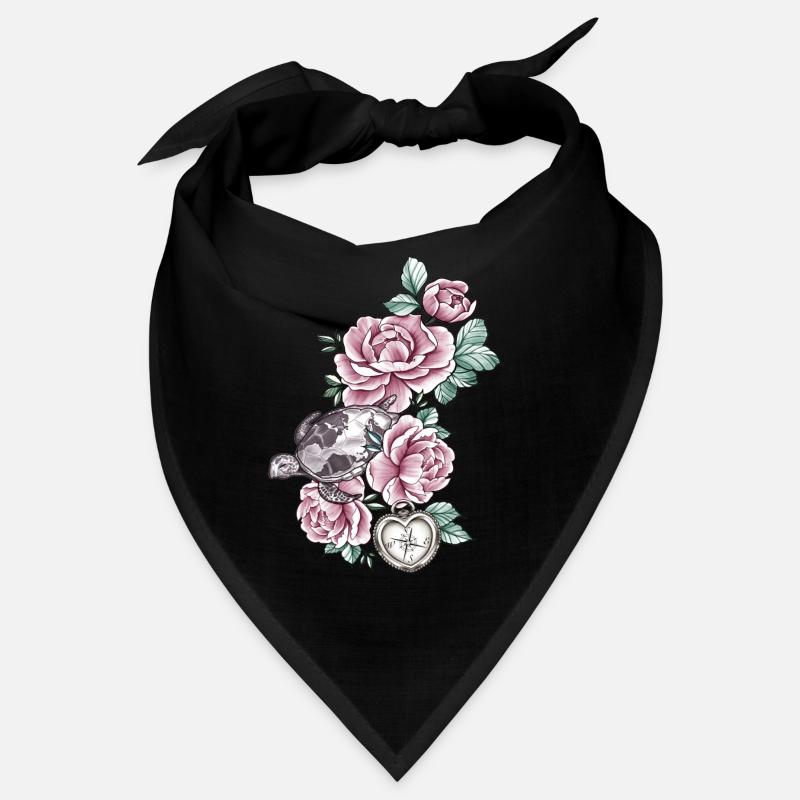 Turtle Atlantic Vintage Roses Compass Heart Bandana
