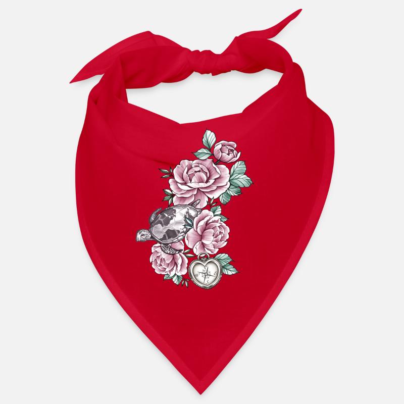 Turtle Atlantic Vintage Roses Compass Heart Bandana