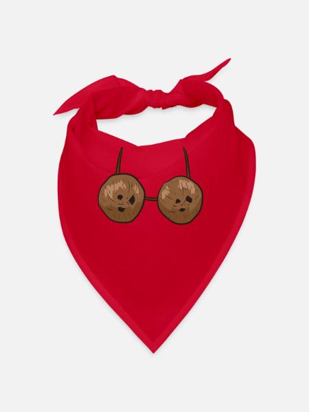 Kokosnuss Sommer Coconuts BH Busen Brüste - Bandana - Rot - Vorne