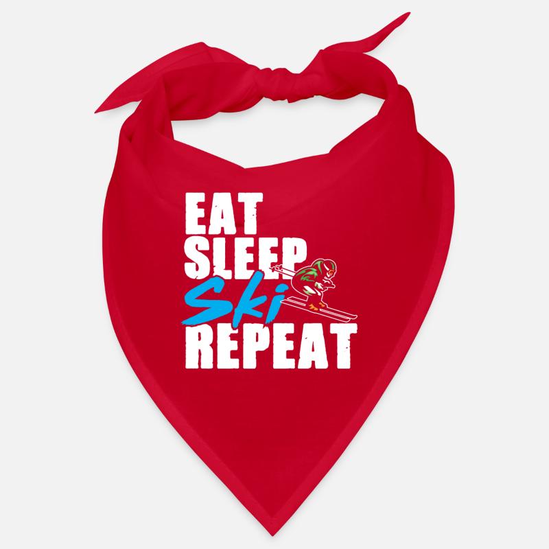 Eat Sleep Ski Repeat Geschenkidee Skifahrer Bandana