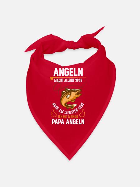 Angeln Papa Angler Angel Geschenk - Bandana - Rot - Vorne