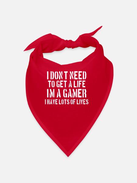 Gaming / Gamer No need for life - Bandana - red - Front