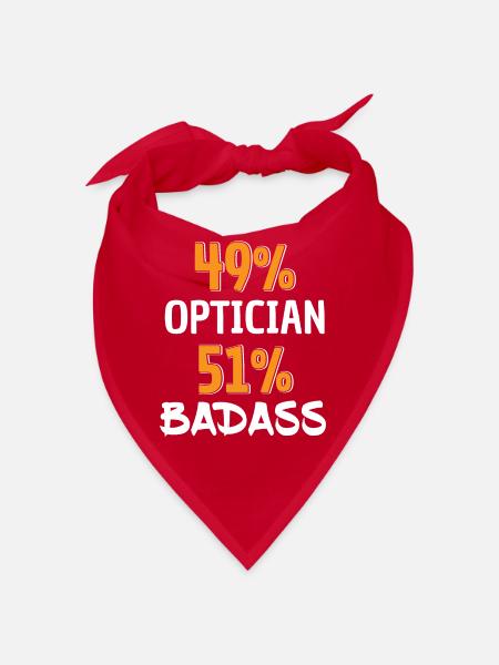 Funny Optician Badass Shirt - Optician Test - Bandana - red - Front