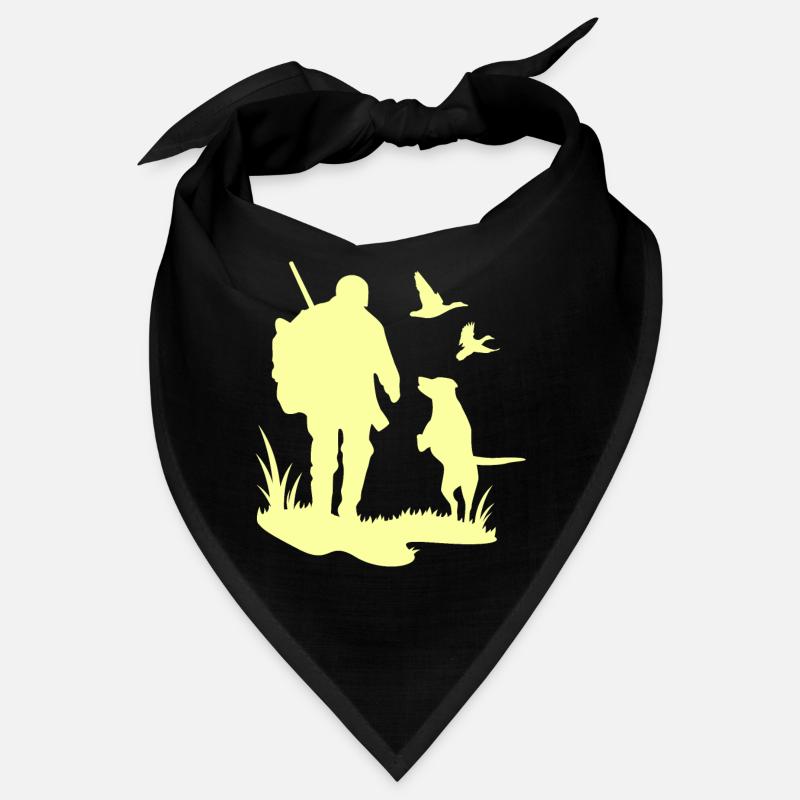 Jäger mit Hund auf der Pirsch Geschenkidee Jagd Bandana