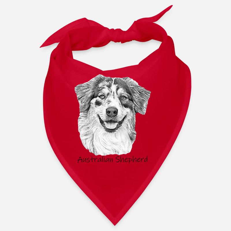 Australia Shepherd drawing walking dog Shepherd Bandana