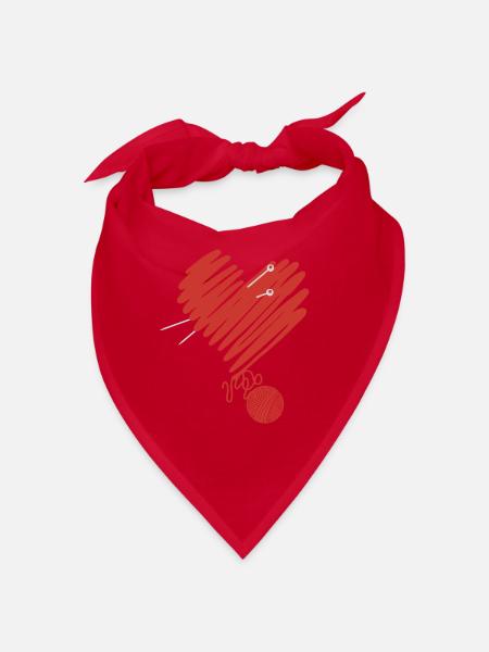 Womens Knitting Crochet Lover Yarn Funny Knitter - Bandana - red - Front