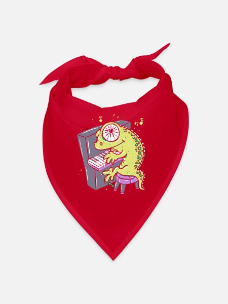 Lizard plays piano adult humor - Bandana - red - Front