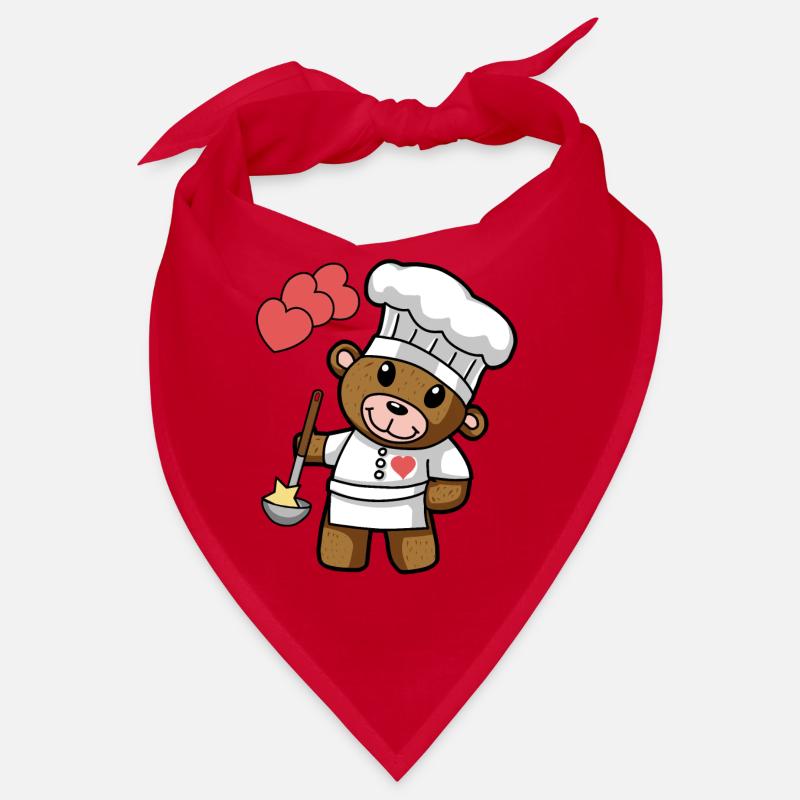 Teddy Bear Star Chef Cook Gourmet Kitchen Bandana