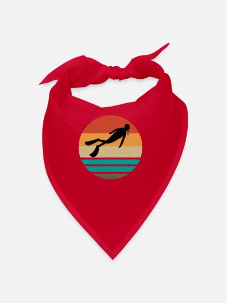 SCUBA DIVER SCUBA DIVING VINTAGE - Bandana - rouge - Devant