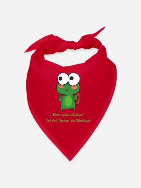 Joghurt im Rucksack Witziger Spruch mit Frosch - Bandana - Rot