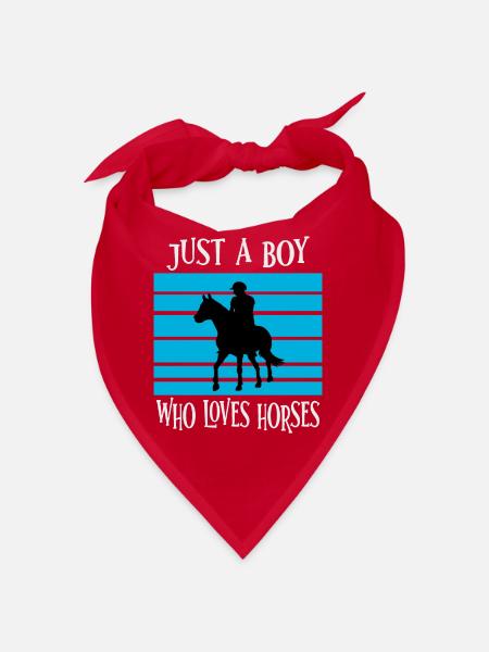 Only a boy who loves horses - Bandana - red - Front