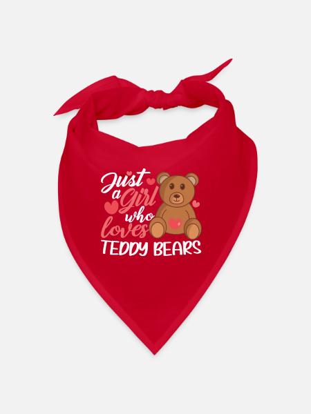 Teddy Bear : just a Girl who loves Teddy Bears - Bandana - red - Front