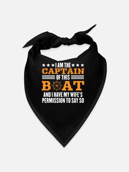 Captain of my wife's boat and permit - Bandana - black - Front