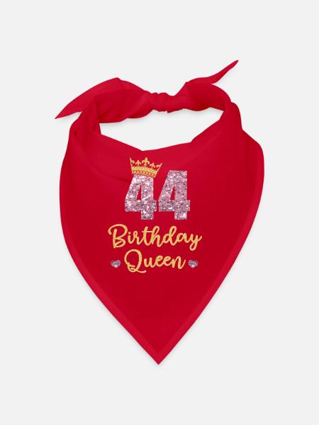44.Geburtstag Königin 44 Jahre Alt Vierundvierzig - Bandana - Rot - Vorne