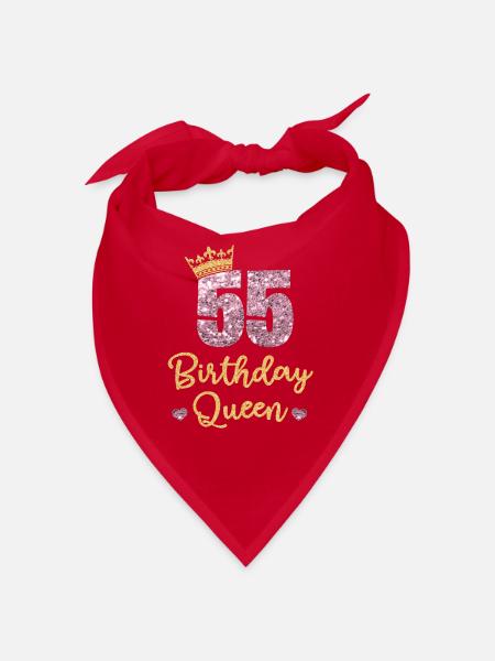 55th birthday Queen 55 years Fifty-five - Bandana - red - Front