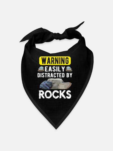 GEOLOGY GEOLOGIST GIFT:warning distracted by Rocks - Bandana - black - Front