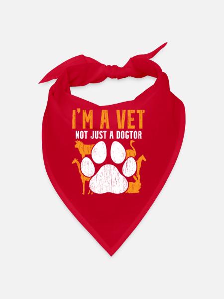 Je ne suis pas seulement dogtor. - Bandana - rouge - Devant