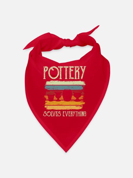 Pottery Ceramic Pottery solves everything - Bandana - red - Front