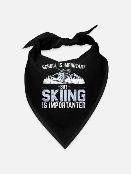 L’école est importante Le ski est plus important - Bandana - noir - Devant