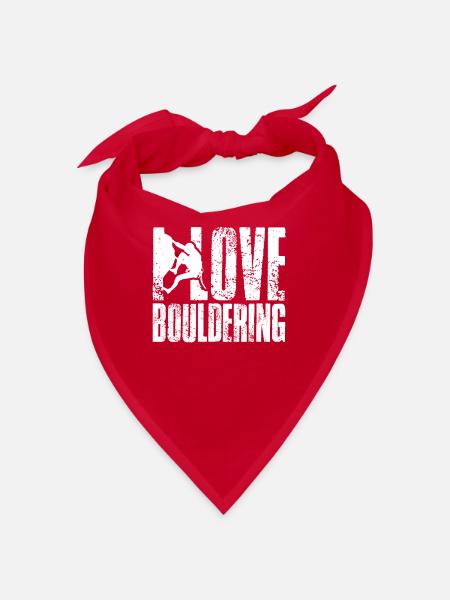 I love bouldering bouldering bouldering climbing - Bandana - red - Front