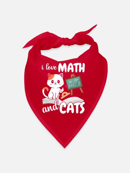 I love math and cats math - Bandana - red - Front
