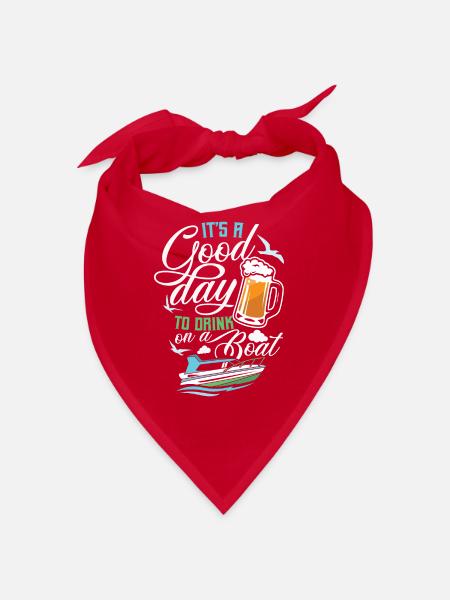 Boating Boat Captain Pontoon Sailor Drinking - Bandana - red - Front