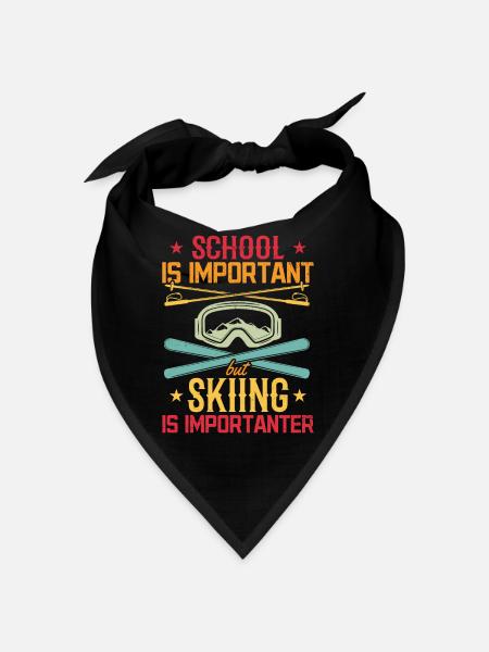 Skiers Schoolchildren Skiing Skiing Boys - Bandana - red - Front