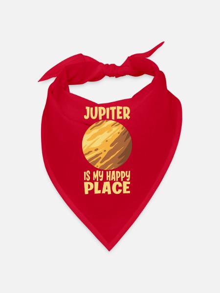 Jupiter is My Happy Place Planet Space Astronomer - Bandana - Rot - Vorne