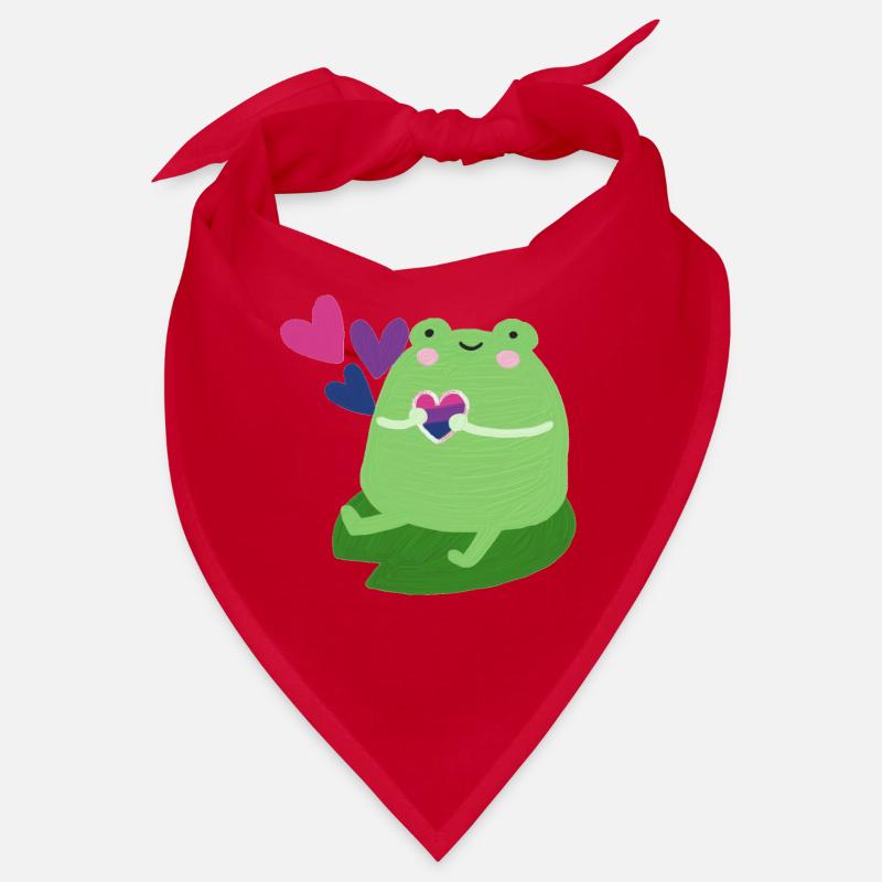 Grenouille douce avec des couleurs de drapeau de fierté bisexuelle Bandana
