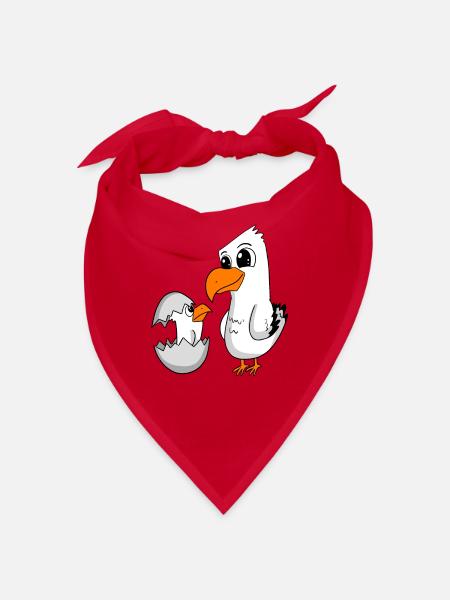 Mouette avec bébé Mouette - Bandana - rouge