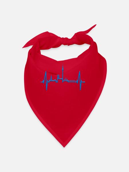 Munich Skyline Heartbeat Bavaria White Blue Munich - Bandana - red - Front