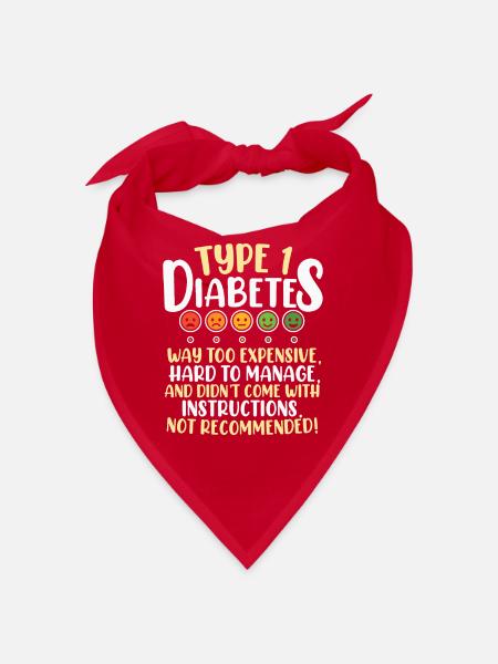 Type 1 Diabetes Funny Diabetes Diabetes Gift - Bandana - red - Front